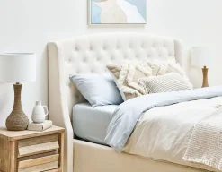 RAVEL traditional tufted upholstered wingback queen size bed with storage