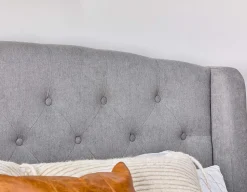 RAVEL traditional tufted upholstered wingback queen size bed with storage