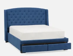 RAVEL traditional tufted upholstered wingback queen size bed with storage