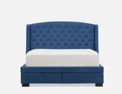 RAVEL traditional tufted upholstered wingback queen size bed with storage
