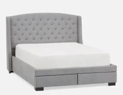 RAVEL traditional tufted upholstered wingback queen size bed with storage