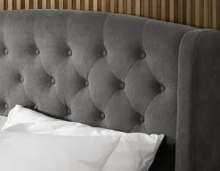 RAVEL traditional tufted upholstered wingback queen size bed with storage
