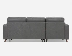 RENEE mid-century modern left-facing sectional sofa-bed with storage