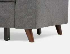 RENEE mid-century modern left-facing sectional sofa-bed with storage