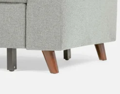 RENEE mid-century modern left-facing sectional sofa-bed with storage