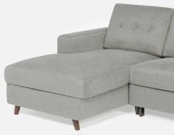 RENEE mid-century modern left-facing sectional sofa-bed with storage