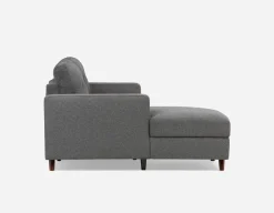 RENEE mid-century modern left-facing sectional sofa-bed with storage