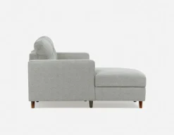 RENEE mid-century modern left-facing sectional sofa-bed with storage