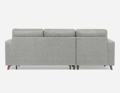 RENEE mid-century modern left-facing sectional sofa-bed with storage