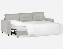 RENEE mid-century modern right-facing sectional sofa-bed with storage