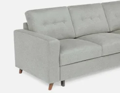 RENEE mid-century modern right-facing sectional sofa-bed with storage