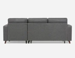 RENEE mid-century modern right-facing sectional sofa-bed with storage