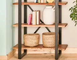 RENO acacia wood 5-tier bookcase