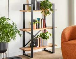 RENO acacia wood 3-tier bookcase