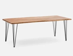 RENO solid acacia large wood dining table 210 cm