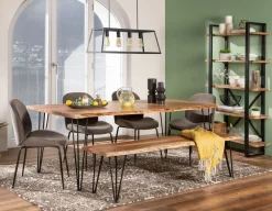 RENO solid acacia large wood dining table 210 cm