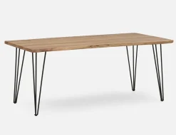 RENO solid acacia large wood dining table 210 cm
