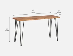 RENO solid acacia wood bar table 160cm
