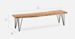 RENO solid acacia wood bench