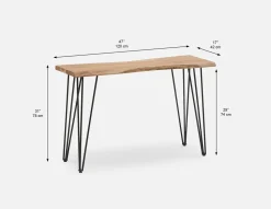 RENO solid acacia wood console table 120 cm