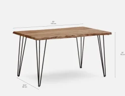 RENO solid acacia wood dining table 140 cm