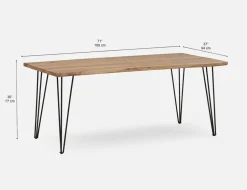 RENO solid acacia wood dining table 180 cm