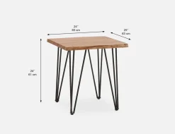 RENO solid acacia wood end table 60 cm