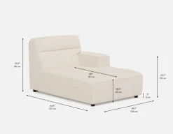 REVAN modern right-side modular lounge chair with arm customize to fit your space