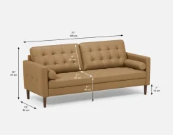 REVE mid-century modern 3-seater sofa
