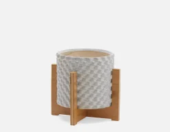 RHETT planter with bamboo stand 23 cm
