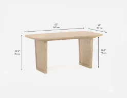 SAHARA solid acacia wood dining table 160 cm