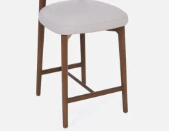 SEVILLE 100% leather mid-century counter stool 66cm