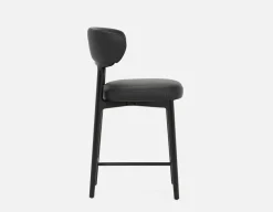 SEVILLE 100% leather mid-century counter stool 66cm