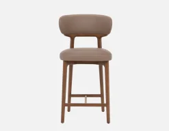 SEVILLE 100% leather mid-century counter stool 66cm