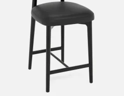 SEVILLE 100% leather mid-century counter stool 66cm