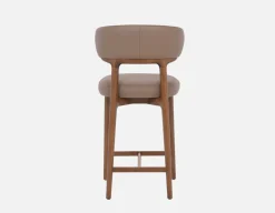 SEVILLE 100% leather mid-century counter stool 66cm