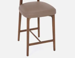 SEVILLE 100% leather mid-century counter stool 66cm