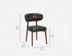 SEVILLE 100% leather mid-century dining chair