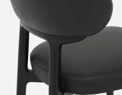 SEVILLE 100% leather mid-century dining chair