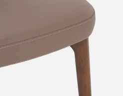 SEVILLE 100% leather mid-century dining chair