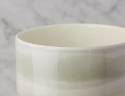 SHANE ceramic pot with wood stand 36 cm