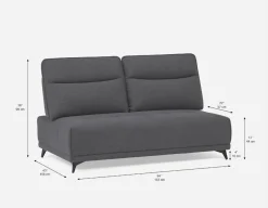 SIMON modern contemporary armless loveseat with adjustable backrest