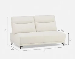 SIMON modern contemporary armless loveseat with adjustable backrest