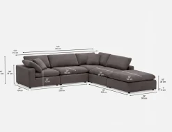 SOFT contemporary 5-pc modular sectional sofa