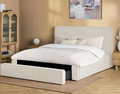 SORGUE upholstered king size bed with storage
