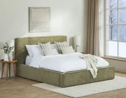 SORGUE upholstered king size bed with storage