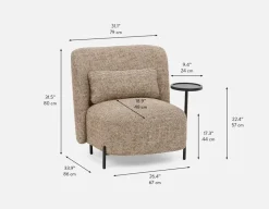 STIOLO accent chair with interchangeable drink stand