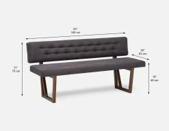 SYLVIA bench with tufted backrest