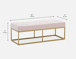 TADEO tufted velvet bench 122 cm