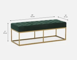 TADEO tufted velvet bench 122 cm